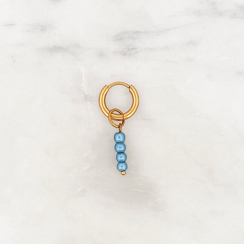 Classic Huggie Blue Pearls - ByNouck Jewelry