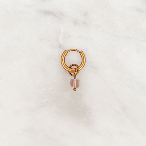 Classic Huggie Pink Cube - ByNouck Jewelry