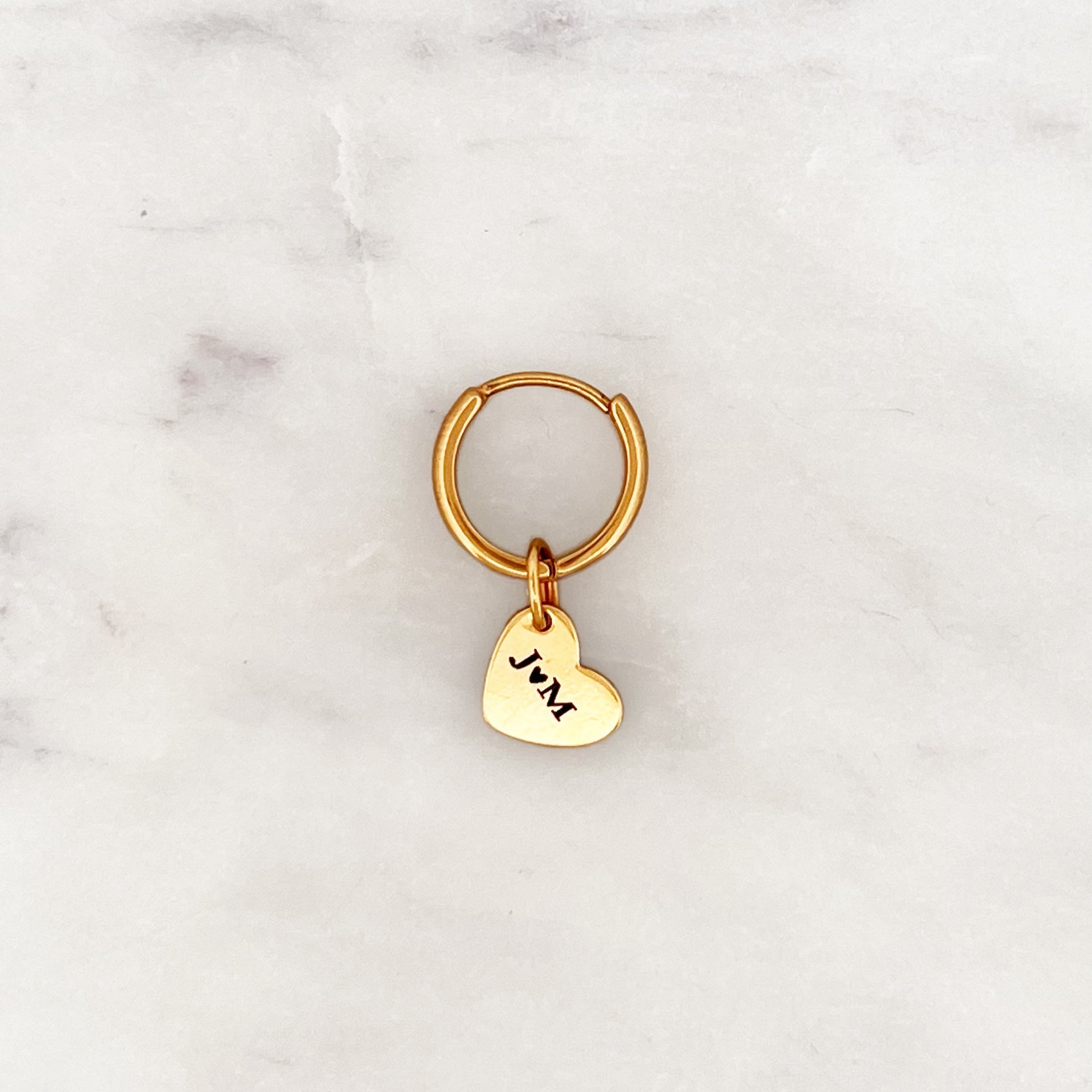 Earring Engrave Heart - ByNouck Jewelry