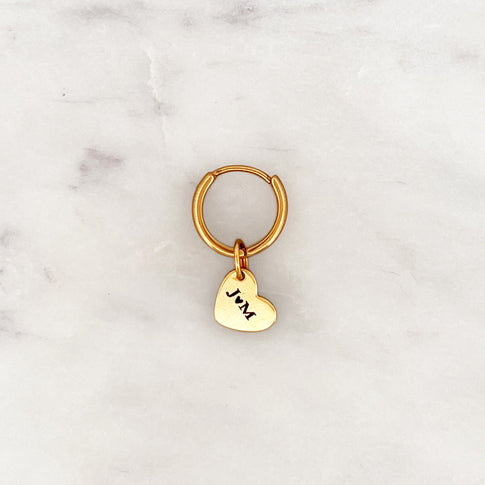 Earring Engrave Heart - ByNouck Jewelry