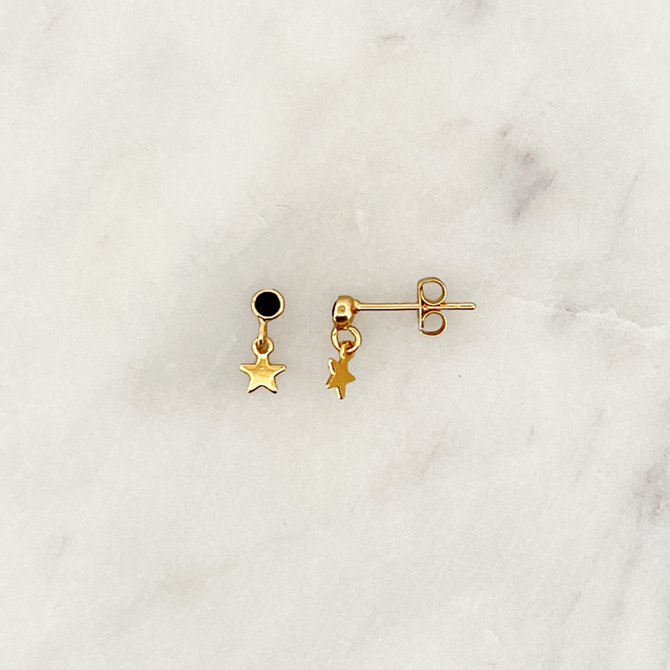 Sample Onyx Earpin Set Little Stars