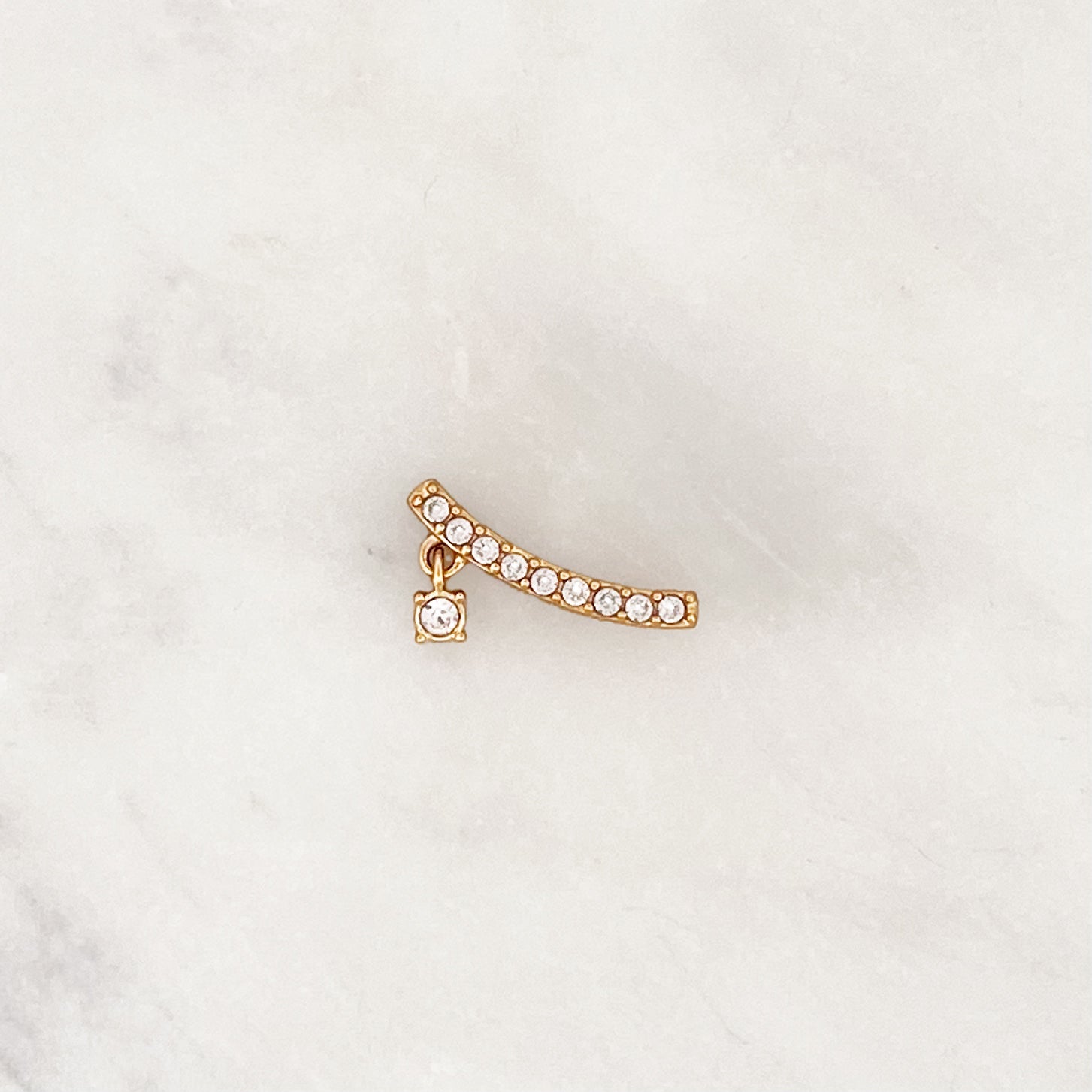 Earstud Long Strass Right - ByNouck Jewelry