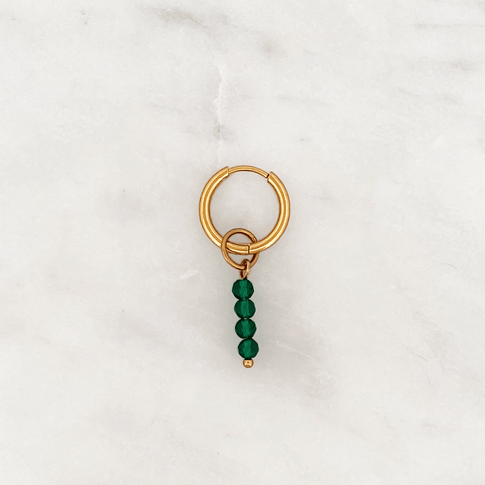 Fine Huggie Green Facet Beads - ByNouck Jewelry