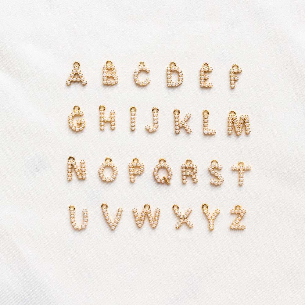 Glass Pearls Choker Pearl Initial - ByNouck Jewelry