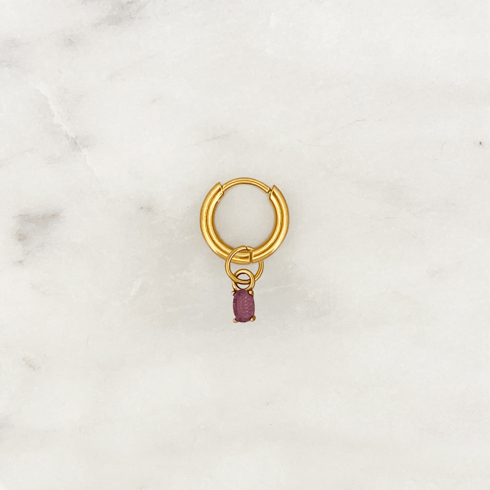 Hoop Amethyst Oval - ByNouck Jewelry