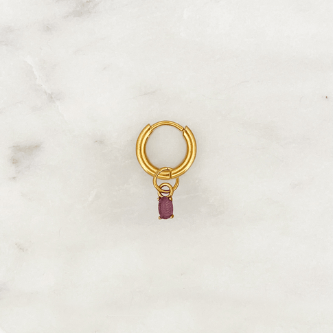 Hoop Amethyst Oval - ByNouck Jewelry