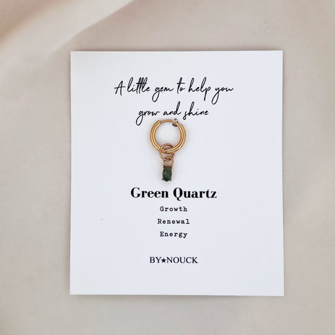 Hoop Green Quartz Oval - ByNouck Jewelry