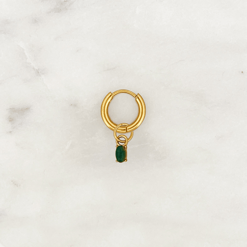 Hoop Green Quartz Oval - ByNouck Jewelry