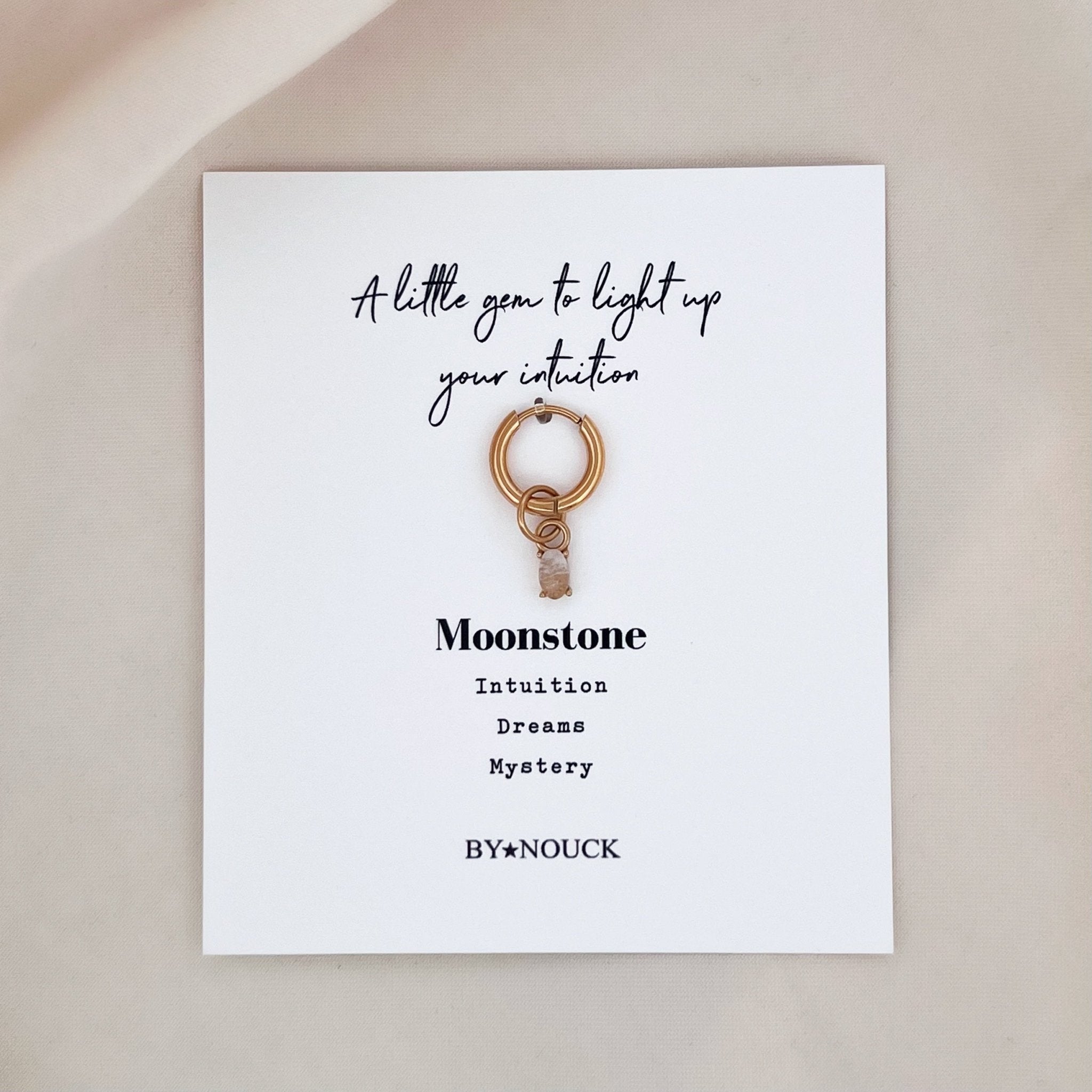 Hoop Moonstone Oval - ByNouck Jewelry