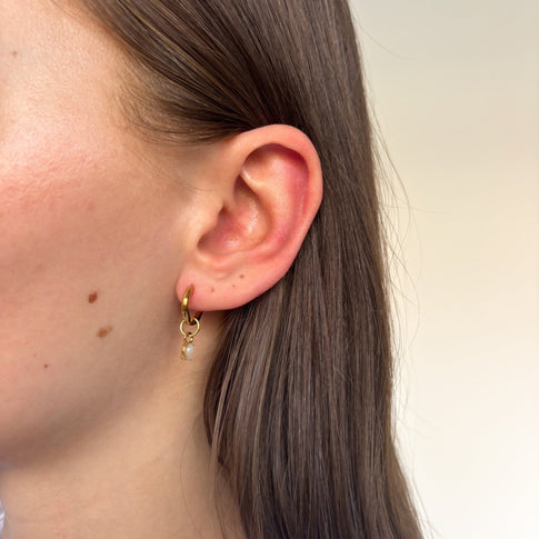 Hoop Moonstone Oval - ByNouck Jewelry