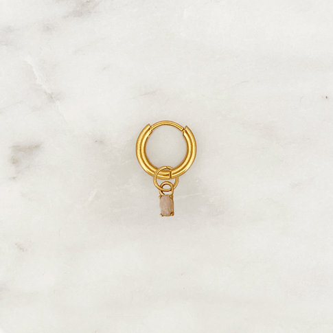 Hoop Pink Star Oval - ByNouck Jewelry