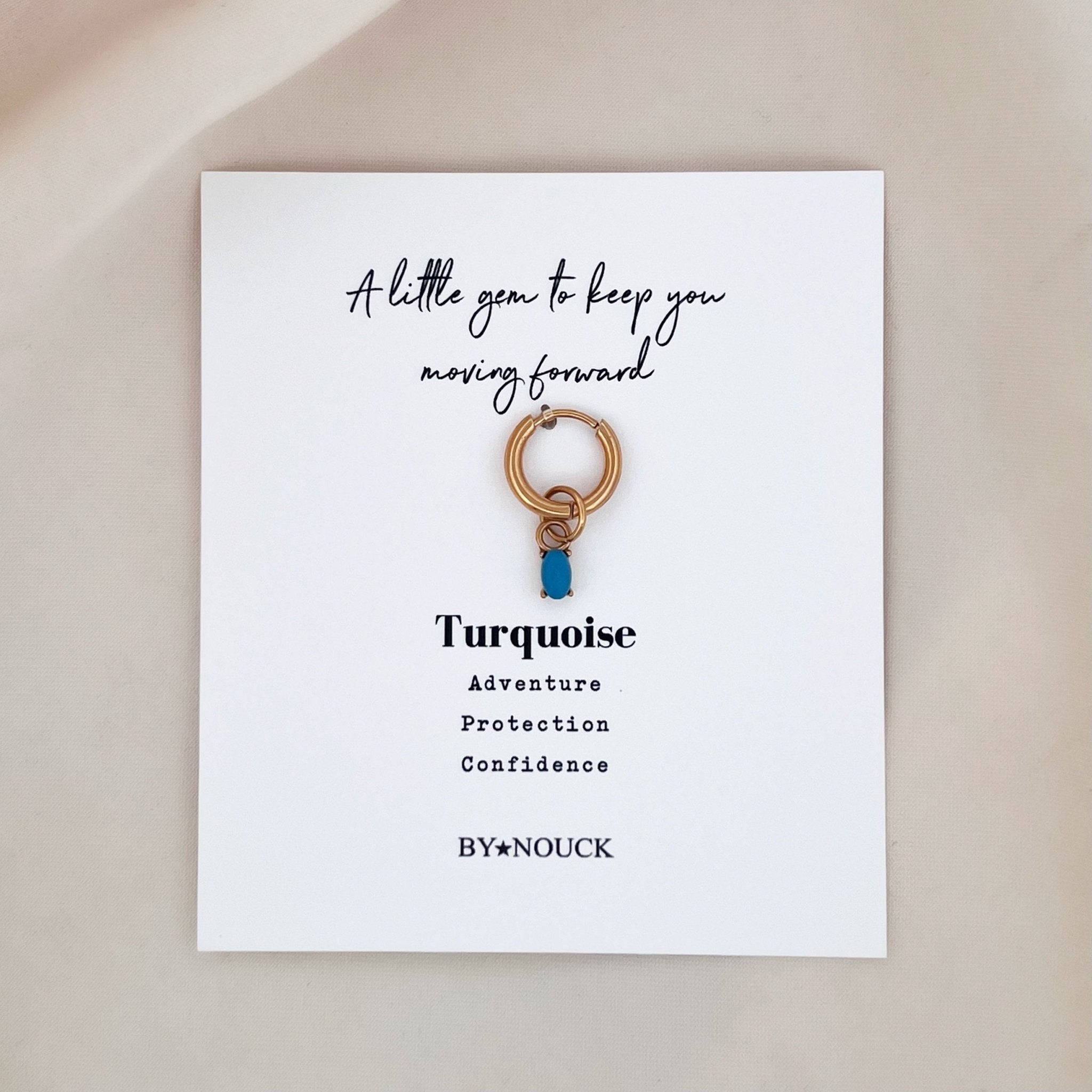 Hoop Turquoise Stone Oval - ByNouck Jewelry