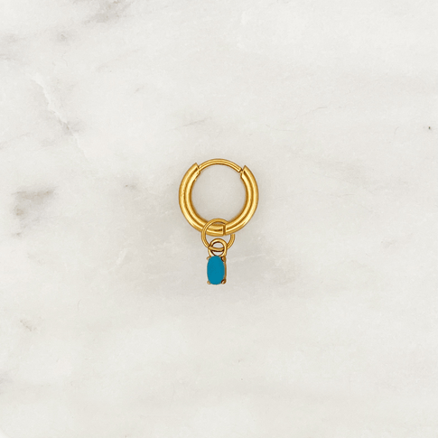 Hoop Turquoise Stone Oval - ByNouck Jewelry
