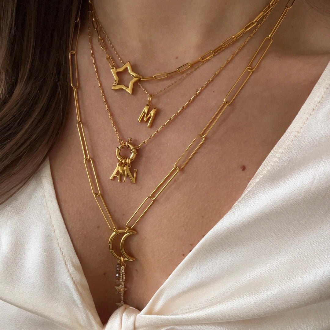 Necklace Bamboo Initial - ByNouck Jewelry