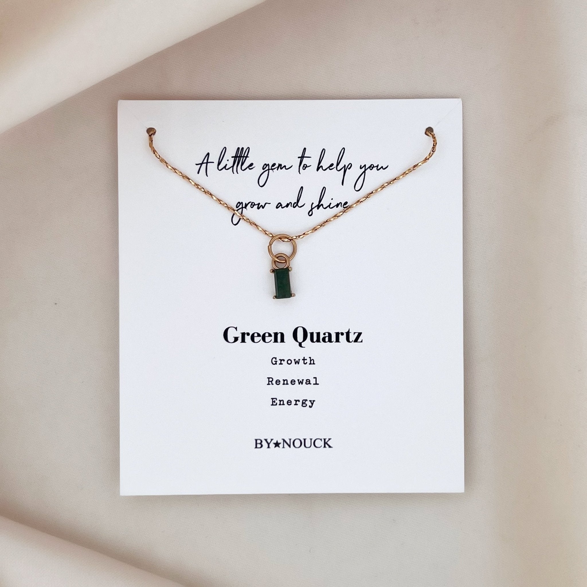 Necklace Green Quartz Baguette - ByNouck Jewelry