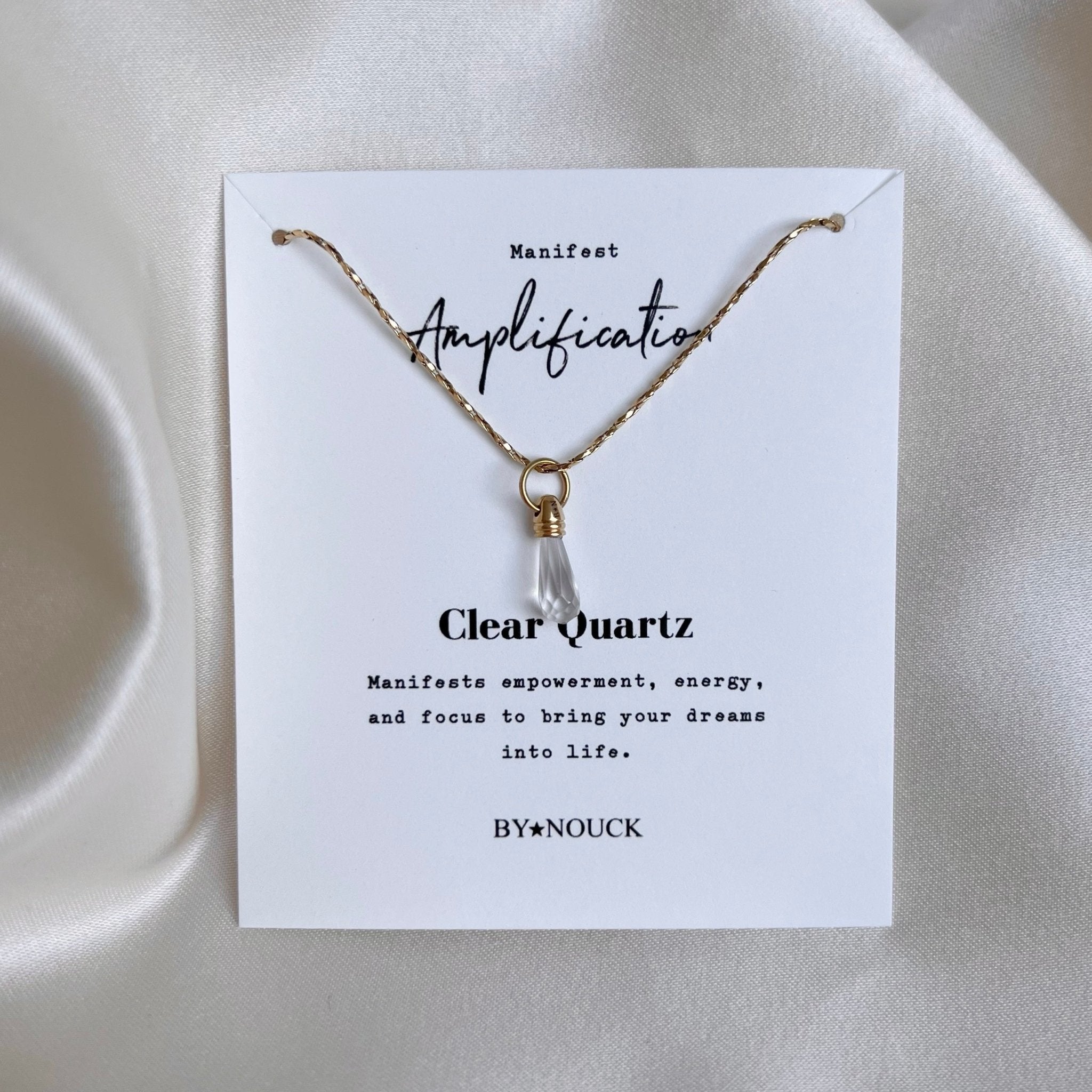 Necklace Manifest Stone Clear Quartz - ByNouck Jewelry