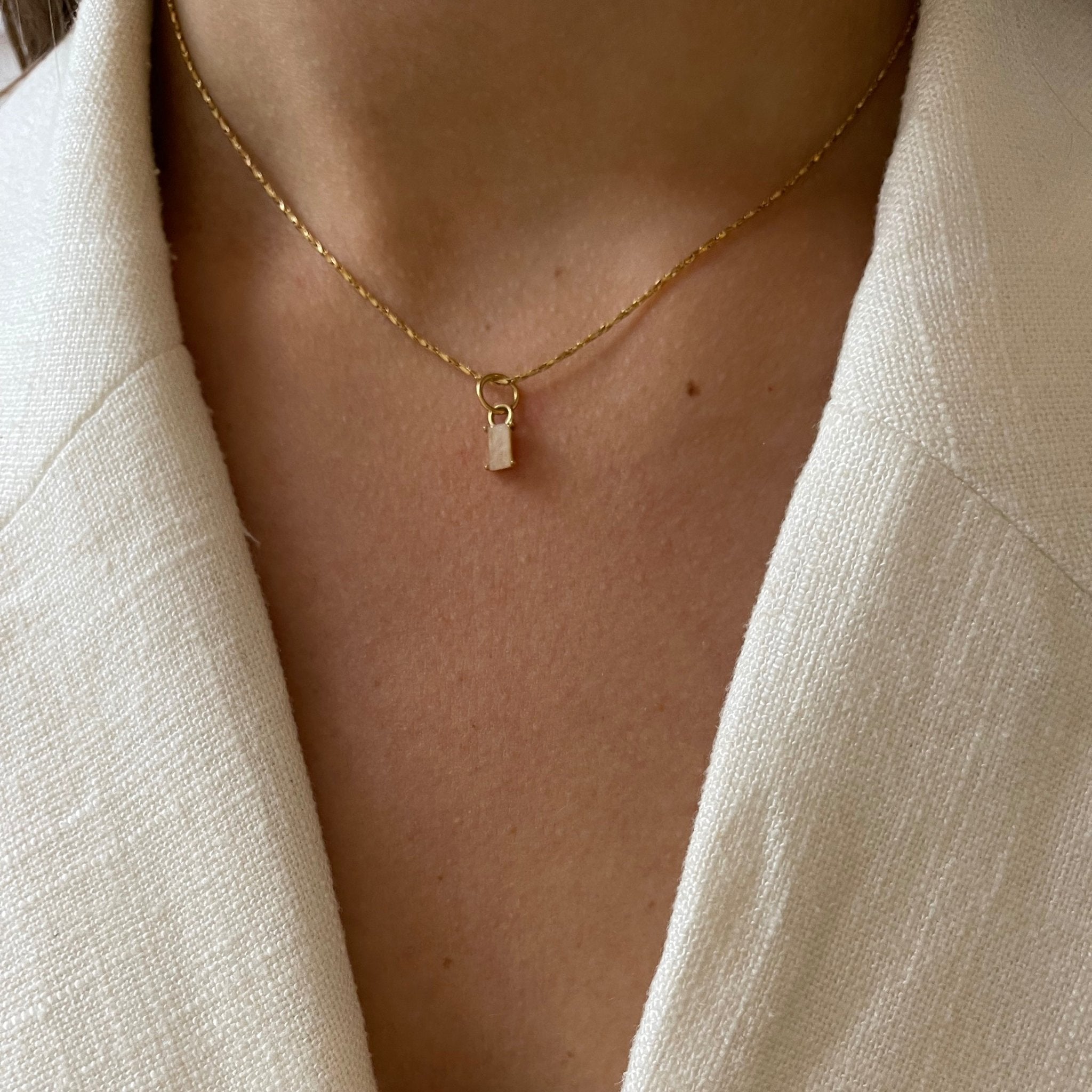 Necklace Moonstone Baguette - ByNouck Jewelry