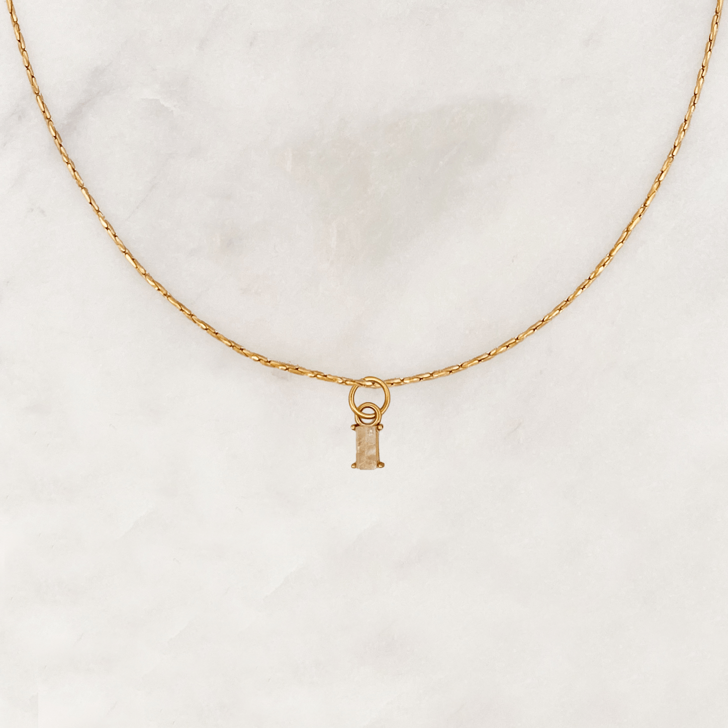 Necklace Moonstone Baguette - ByNouck Jewelry