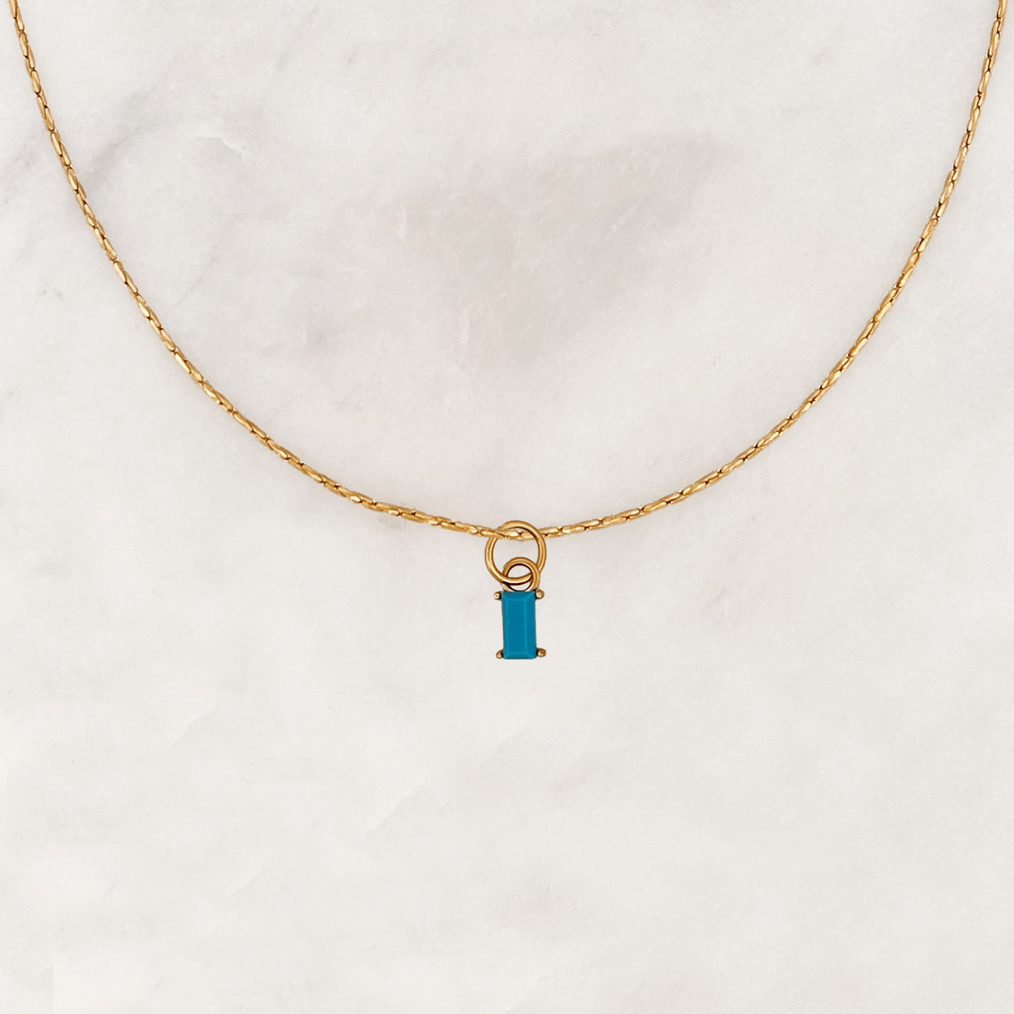 Necklace Turquoise Stone Baguette - ByNouck Jewelry