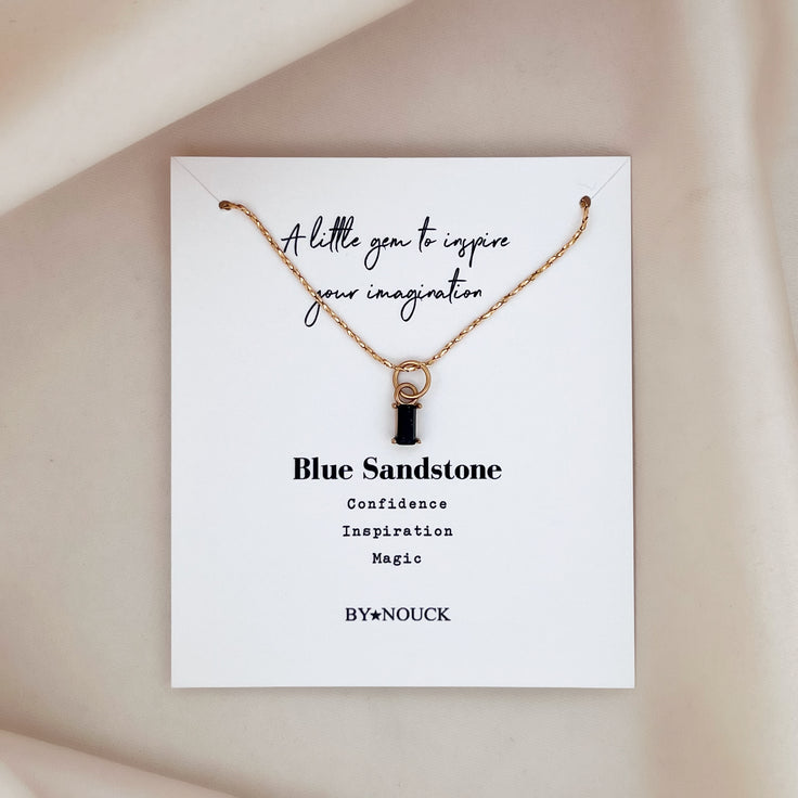 Necklace Blue Sandstone Baguette