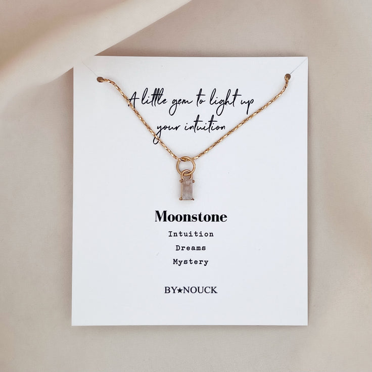 Necklace Moonstone Baguette