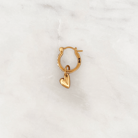 Rhinestones Hoop Little Heart - ByNouck Jewelry