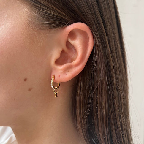 Rhinestones Hoop Little Moon - ByNouck Jewelry