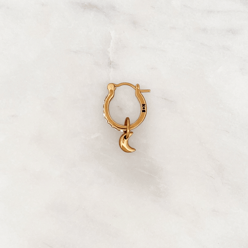Rhinestones Hoop Little Moon - ByNouck Jewelry