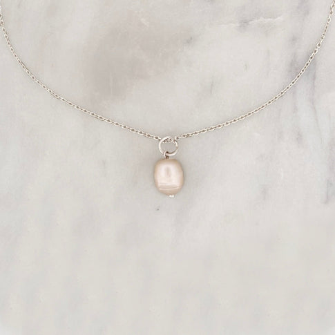 Sample Necklace Big Pearl Silverplated - ByNouck Jewelry