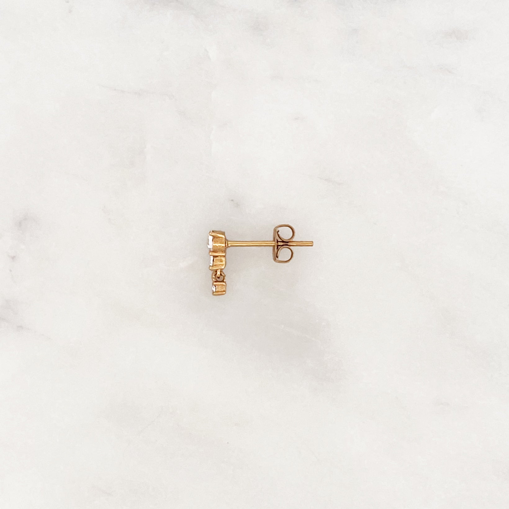 Shiny Earstud 3 Stones - ByNouck Jewelry