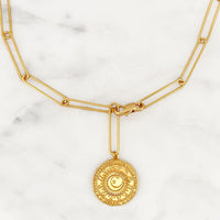 Big Oval Chain Celestial Coin | ByNouck - Handmade with ♥︎