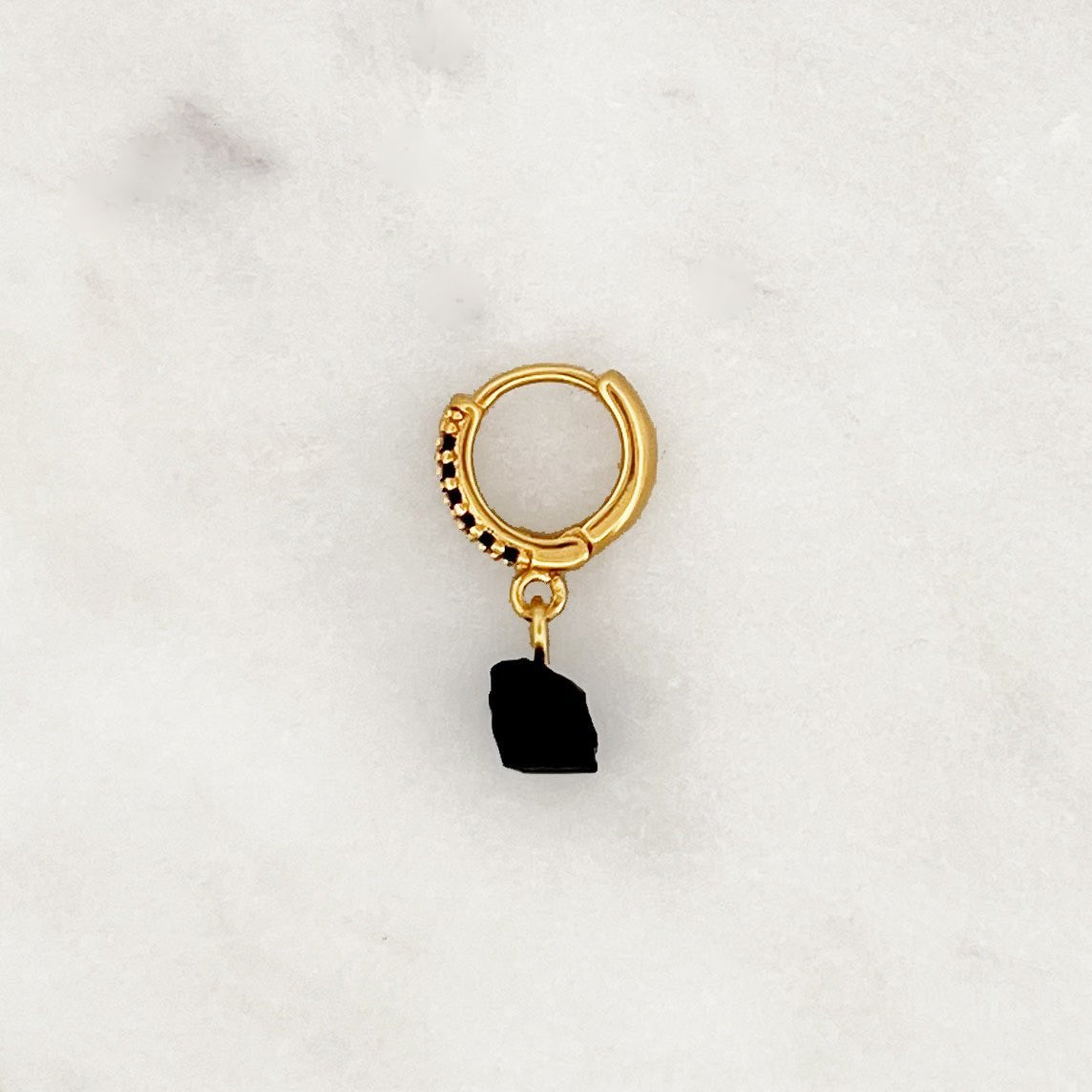 Black Hoop Onyx Stone - ByNouck Jewelry