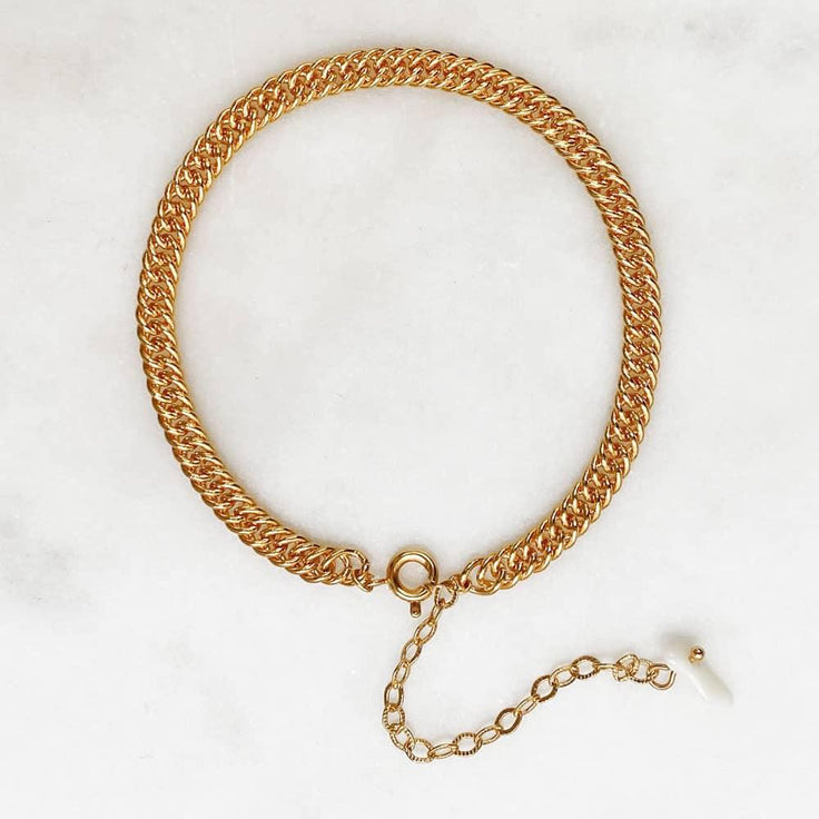 Bracelet Curb Chain White Coral | ByNouck - Handmade with ♥︎