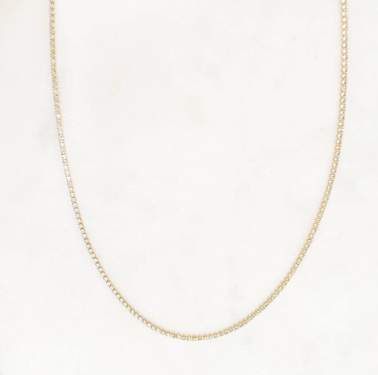 Clear Rhinestone Necklace Long | ByNouck - Handmade with ♥︎