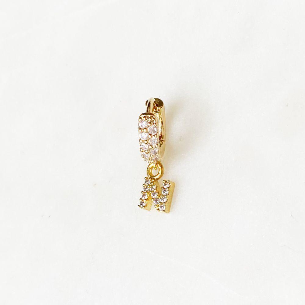 Diamond Initial Hoop - ByNouck Jewelry