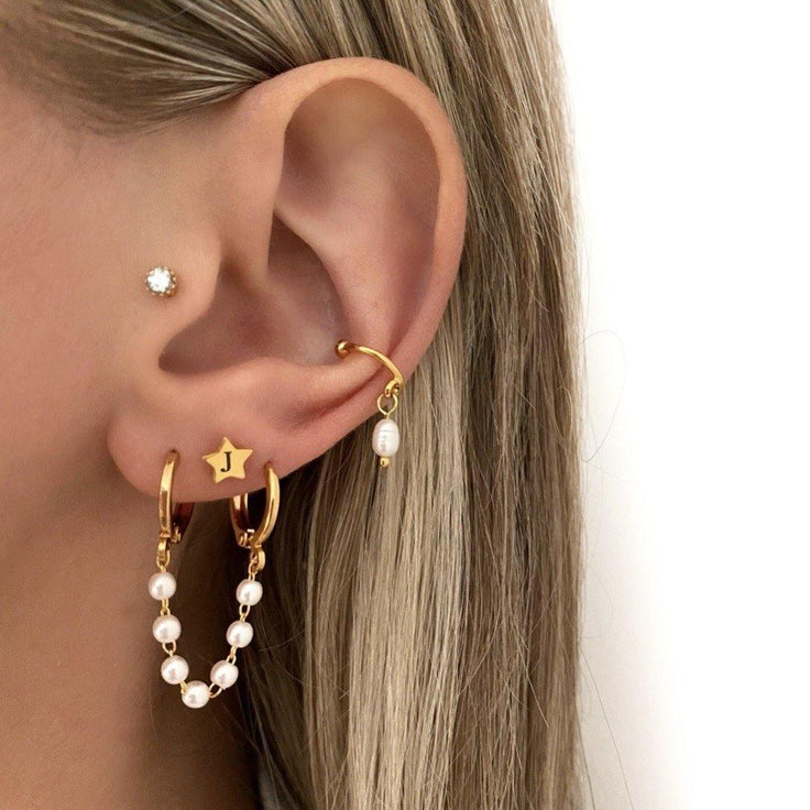 Double Earring Pearl Chain | ByNouck - Handmade with ♥︎