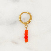 Earring 4 Neon Orange Beads | ByNouck - Handmade with ♥︎