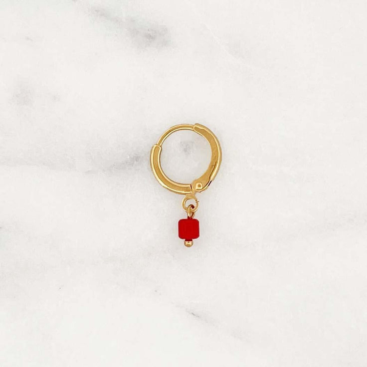 Earring Red Cube | ByNouck - Handmade with ♥︎