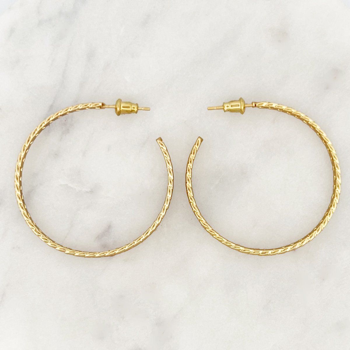 Flat Curb Hoop Set - ByNouck Jewelry