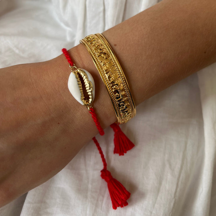 Red Bracelet Cowrie | ByNouck - Handmade with ♥︎