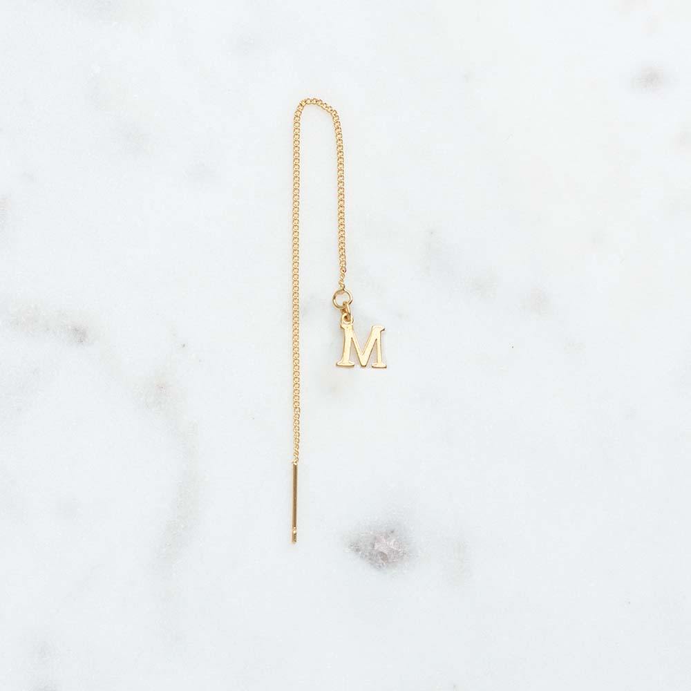 Threader Tiny Initial - ByNouck Jewelry